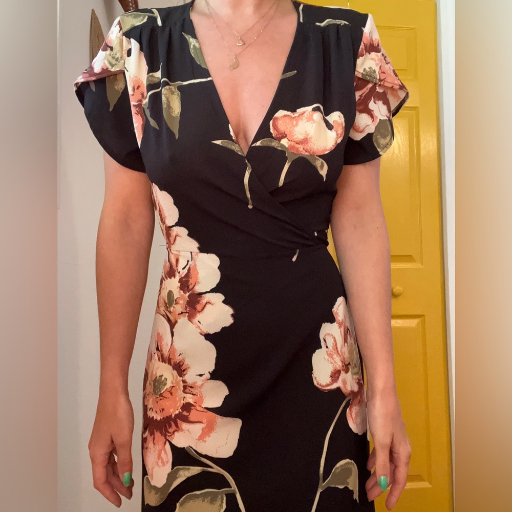 Floral wrap around maxi dress